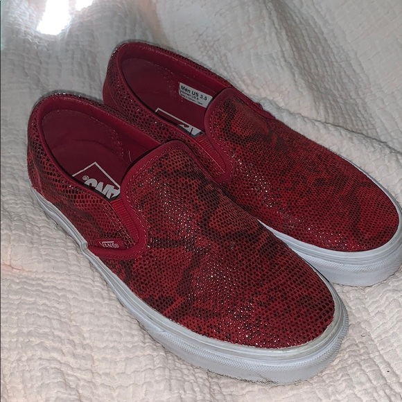 red snakeskin vans